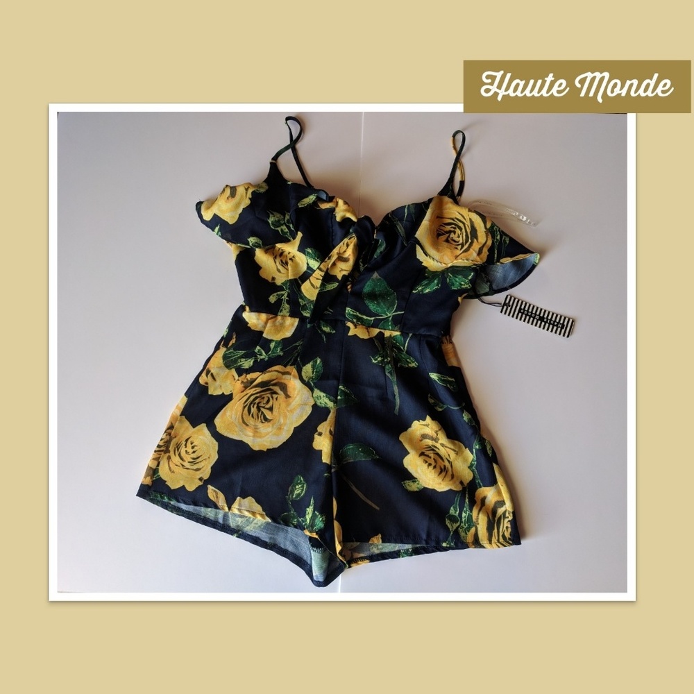 Haute Monde Cute Blue Floral Romper